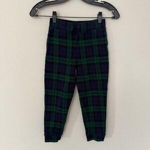 Janie and Jack Tartan Plaid Joggers Navy & Green Boys Size 6‎